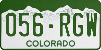 CO license plate 056RGW