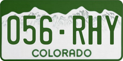 CO license plate 056RHY