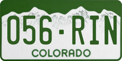 CO license plate 056RIN