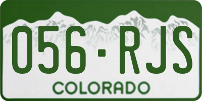 CO license plate 056RJS