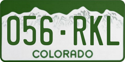 CO license plate 056RKL
