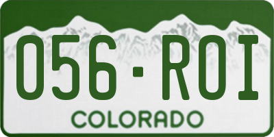 CO license plate 056ROI