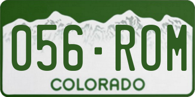 CO license plate 056ROM
