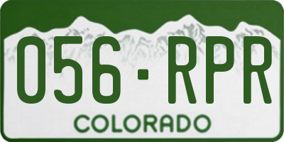 CO license plate 056RPR