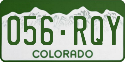 CO license plate 056RQY