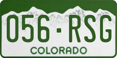 CO license plate 056RSG