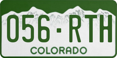 CO license plate 056RTH