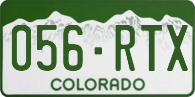 CO license plate 056RTX