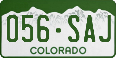 CO license plate 056SAJ