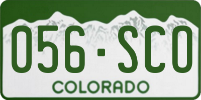 CO license plate 056SCO