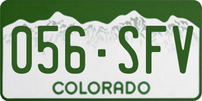 CO license plate 056SFV