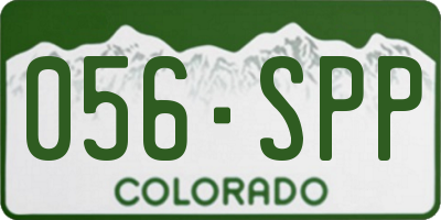 CO license plate 056SPP
