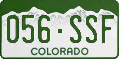CO license plate 056SSF