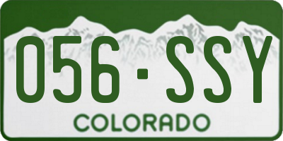 CO license plate 056SSY