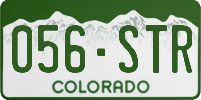 CO license plate 056STR