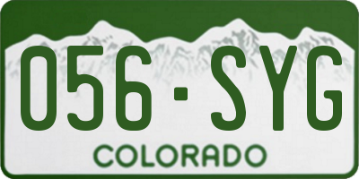 CO license plate 056SYG