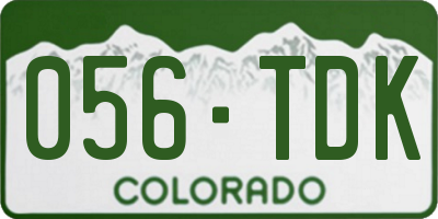 CO license plate 056TDK