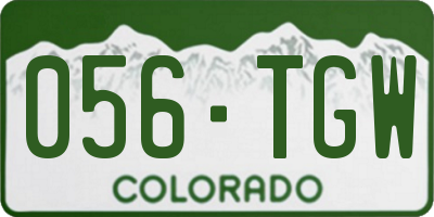 CO license plate 056TGW