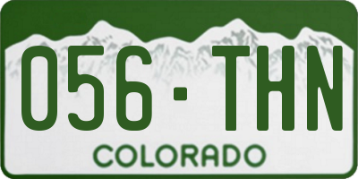 CO license plate 056THN