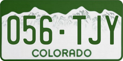 CO license plate 056TJY