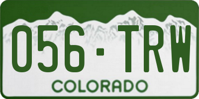 CO license plate 056TRW