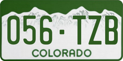 CO license plate 056TZB