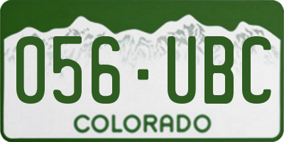 CO license plate 056UBC