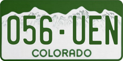 CO license plate 056UEN