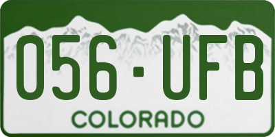 CO license plate 056UFB