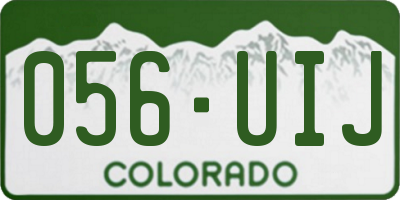 CO license plate 056UIJ