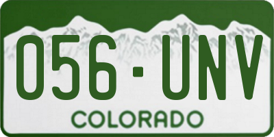 CO license plate 056UNV