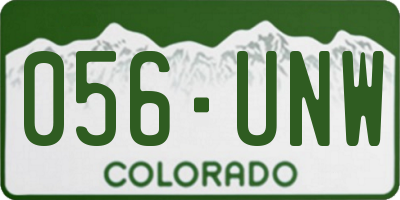 CO license plate 056UNW