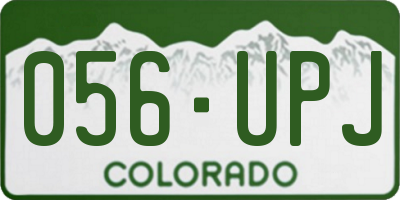 CO license plate 056UPJ