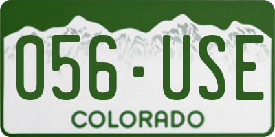 CO license plate 056USE
