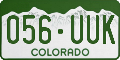 CO license plate 056UUK