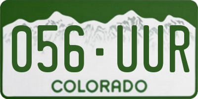 CO license plate 056UUR