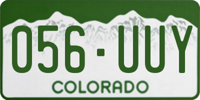 CO license plate 056UUY