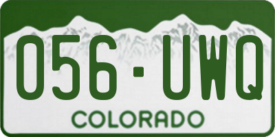 CO license plate 056UWQ