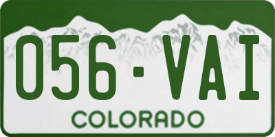 CO license plate 056VAI