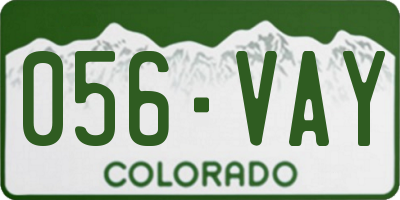 CO license plate 056VAY
