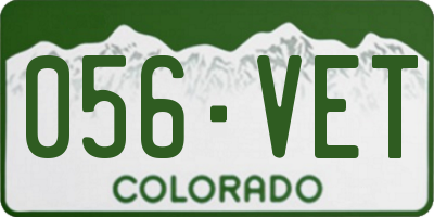 CO license plate 056VET