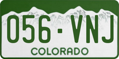 CO license plate 056VNJ