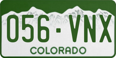 CO license plate 056VNX