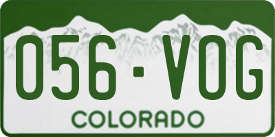 CO license plate 056VOG