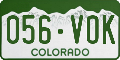 CO license plate 056VOK