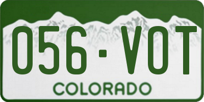 CO license plate 056VOT