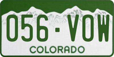 CO license plate 056VOW