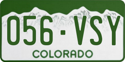 CO license plate 056VSY