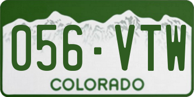 CO license plate 056VTW