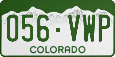 CO license plate 056VWP